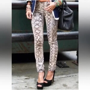 ZARA Snakeskin Print Jeans Pant Skinny Fit Womens Size 6‎ (827)